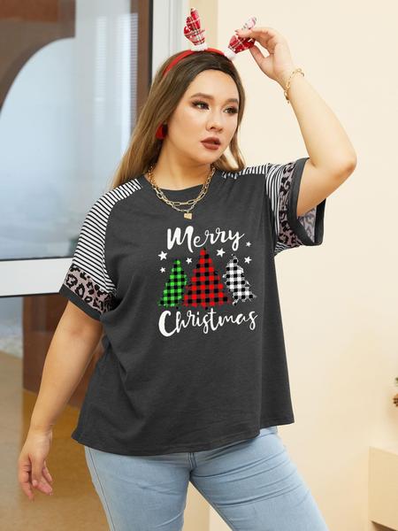 Imagem de Camiseta Anbech Plus Size com estampa de Natal feminina 3GG