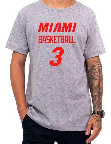 Imagem de Camiseta Basquete Miami Basketball Número 3 Esportiva