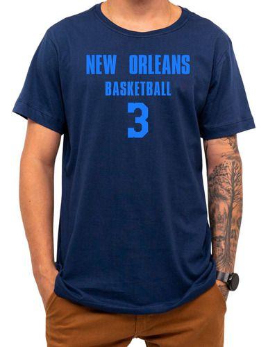 Imagem de Camiseta Basquete New Orleans Basketball Número 3 Esportiva