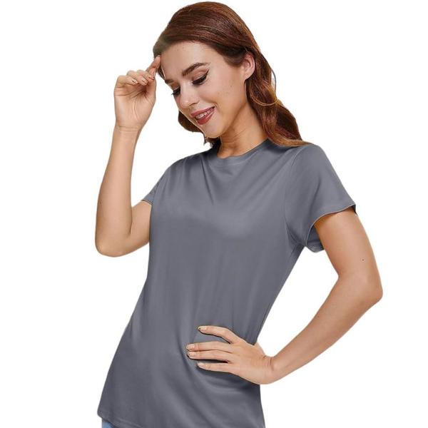 Imagem de Camiseta Blusinha Dry MALHA FRIA POLIAMIDA Tecido Furadinho feminina Academia Corrida Yoga 608