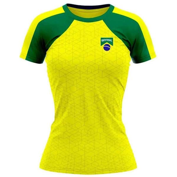 Imagem de Camiseta brasil macuxi feminina amarela