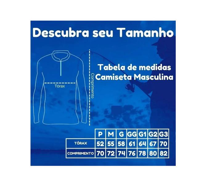 Imagem de Camiseta Camisa Pesca Proteção Uv50 Mar Negro Combate Brasil - Tam G