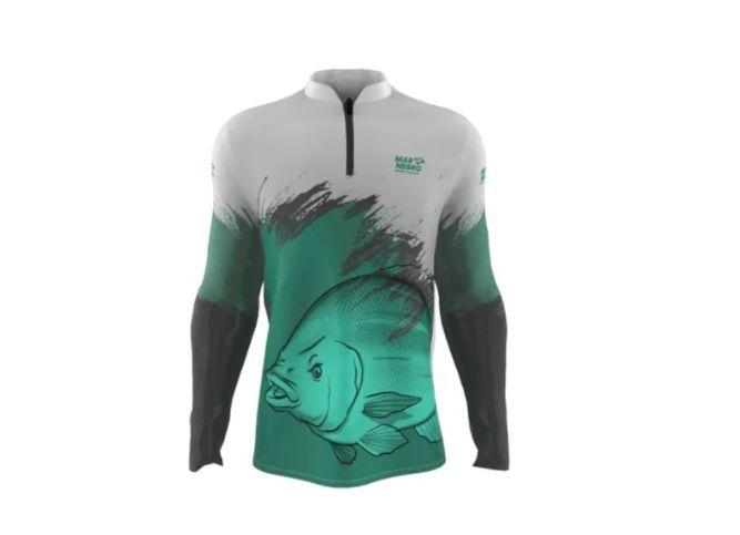 Imagem de Camiseta Camisa Pesca Proteção Uv50 Mar Negro - Tilapia P