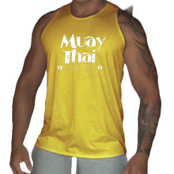 Imagem de Camiseta Cavada Regata Muay Thai Treino Academia Musculação Caminhada