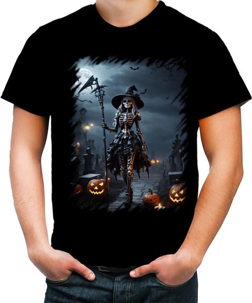 Imagem de Camiseta Colorida Bruxa Caveira Halloween 12