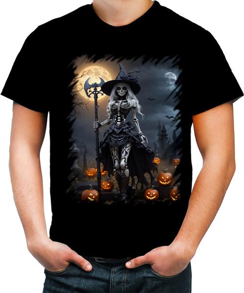 Imagem de Camiseta Colorida Bruxa Caveira Halloween 4