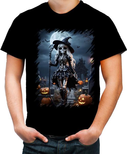 Imagem de Camiseta Colorida Bruxa Caveira Halloween 6