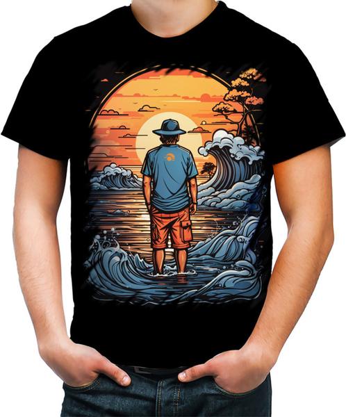 Imagem de Camiseta Colorida Pesca Esportiva Pôr do Sol Peixes 12