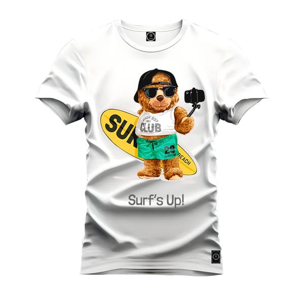 Imagem de Camiseta Confortável Estampada Nexstar 100% Algodão Urso Surf