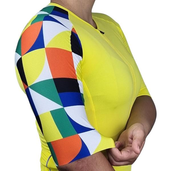 Imagem de Camiseta de Ciclismo UV50+ Unissex WV Team Ultra Amarelo