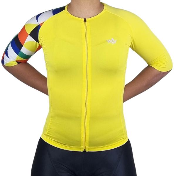 Imagem de Camiseta de Ciclismo UV50+ Unissex WV Team Ultra Amarelo