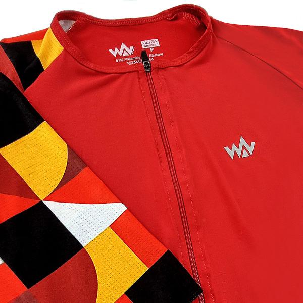 Camiseta de Ciclismo UV50+ Unissex WV Team Ultra Vermelho Imagem de Camiseta de Ciclismo UV50+ Unissex WV Team Ultra Vermelho