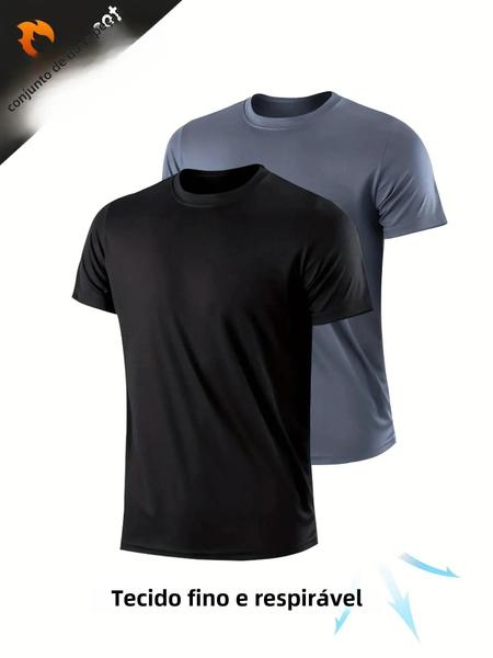 Imagem de Camiseta De Compressão De Secagem Rápida Masculina Leve Respirável Camisa Esportiva Para Ginásio Ao