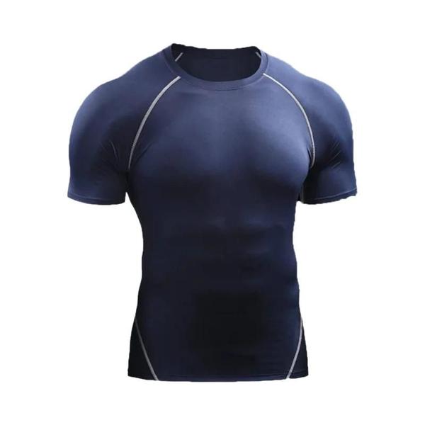 Imagem de Camiseta De Compressão De Secagem Rápida Masculina Verão Roupas Esportivas Elásticas Ginásio Treino