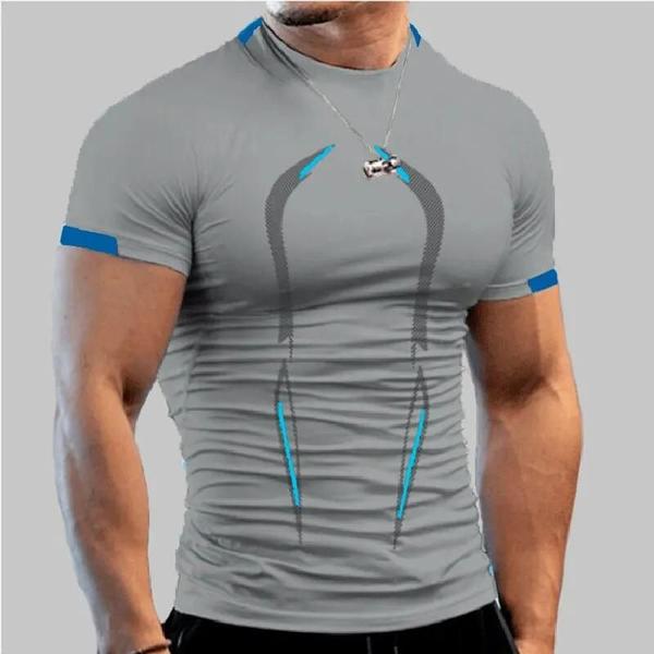 Imagem de Camiseta de Compressão Masculina - Secagem Rápida para Academia e Corrida