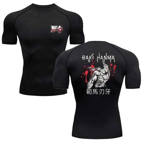 Imagem de Camiseta de Compressão Slim Fit Masculina - Anime Baki Hanma - Academia, Corrida e Fitness