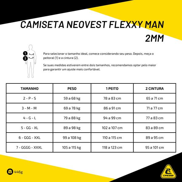 Imagem de Camiseta De Mergulho Cressi Neovest Flexxy Man 2mm