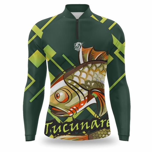 Imagem de Camiseta de pesca com proteção UV Camisa manga Longa absrove suor com filtro solar fator 50