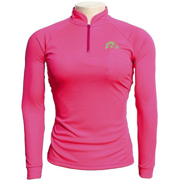 Imagem de Camiseta de Pesca EP Fishing Basic Feminina Rosa com Verde Neon (+50UV)