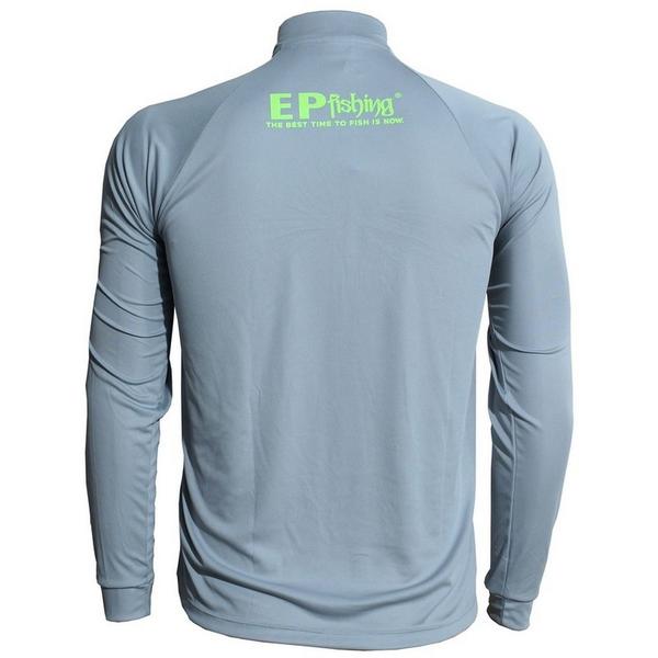 Imagem de Camiseta de Pesca EP Fishing Cinza com Verde Limão (+50UV, Tamanho Especial)