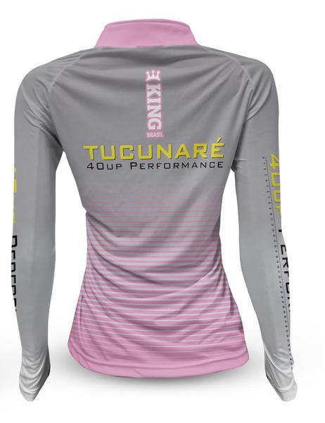 Imagem de Camiseta de Pesca Feminina Tucunare Rosa Manga Longa Novo Modelo King com Proteção Solar UV50+