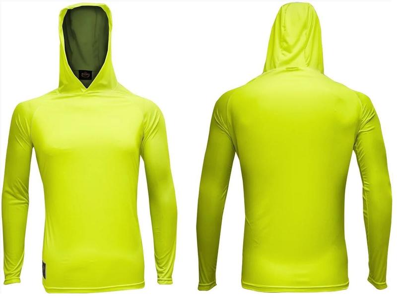 Imagem de Camiseta de Pesca King Proteção Solar Uv Com Capuz - Amarelo