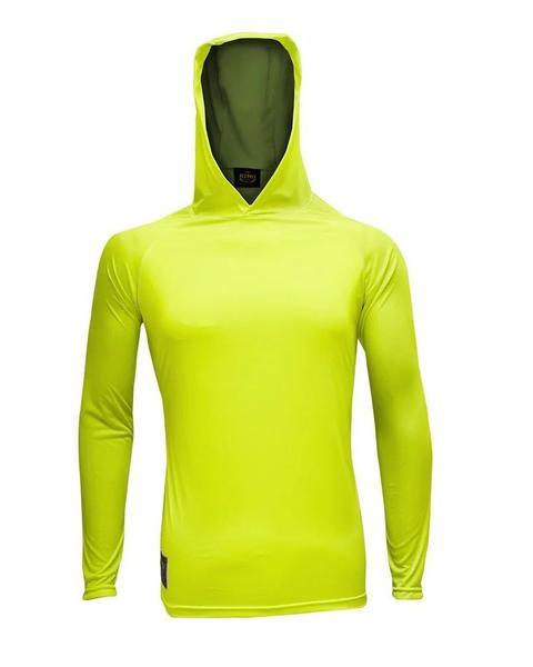 Imagem de Camiseta de Pesca King Proteção Solar Uv Com Capuz - Amarelo