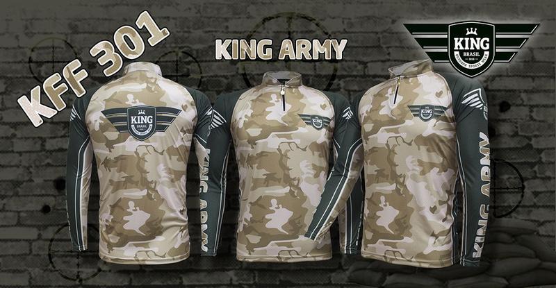 Imagem de Camiseta De Pesca King Proteção Solar Uv KFF301 - Army