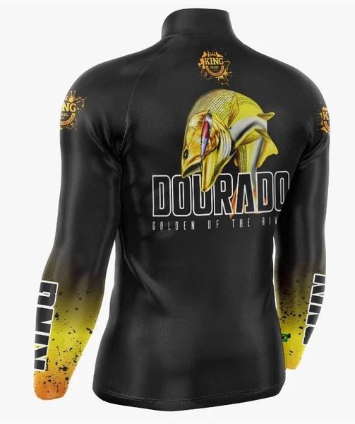 Imagem de Camiseta De Pesca King Proteção Solar Uv KFF650 New - Dourado