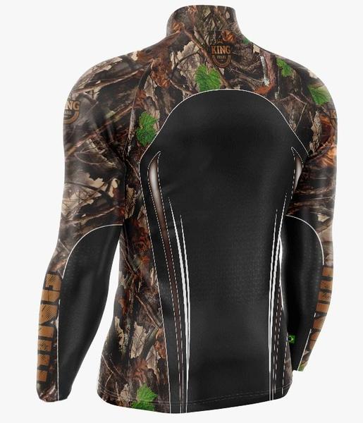 Imagem de Camiseta De Pesca King Proteção Solar Uv KFF69 New - Camuflada Folhagem