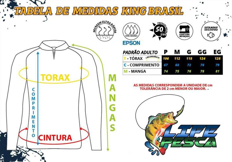 Imagem de Camiseta De Pesca King Proteção Solar Uv KFF69 New - Camuflada Folhagem