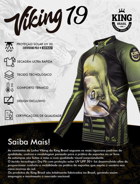 Imagem de Camiseta De Pesca King Proteção Solar Uv Viking 19 - Tamba