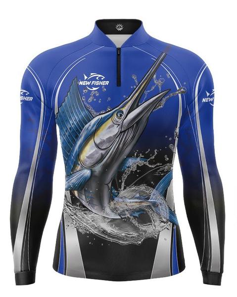 Imagem de Camiseta de Pesca Marlim Peixe de Mar New Fisher Com Proteção Solar UV