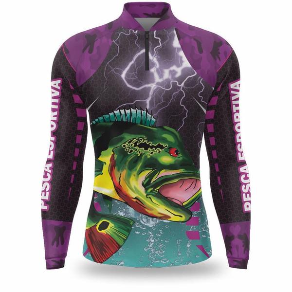 Imagem de Camiseta de Pesca Masculina Proteção UV 50 Solar Duarte Fisher Camisa De pescaria