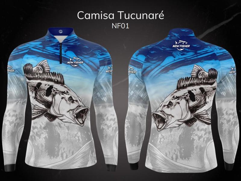 Imagem de Camiseta De Pesca New Fisher Proteção Solar UV NF01 - Tucunaré