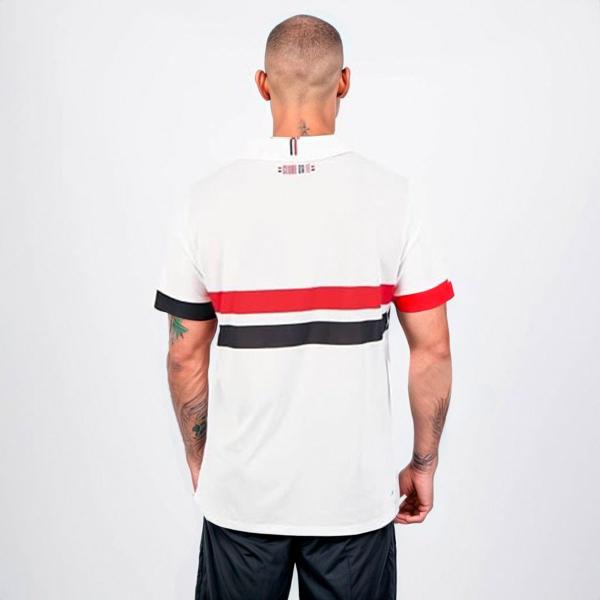 Imagem de Camiseta de Time New Balance SPFC 2024 Branco Vermelho e Preto - Masculino