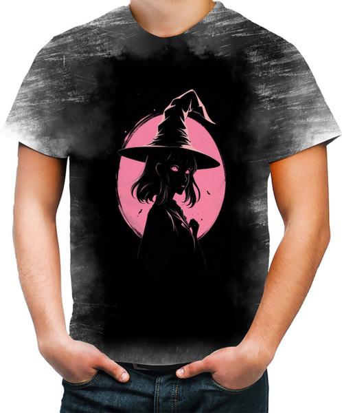 Imagem de Camiseta Desgaste Bruxa Halloween Rosa 15