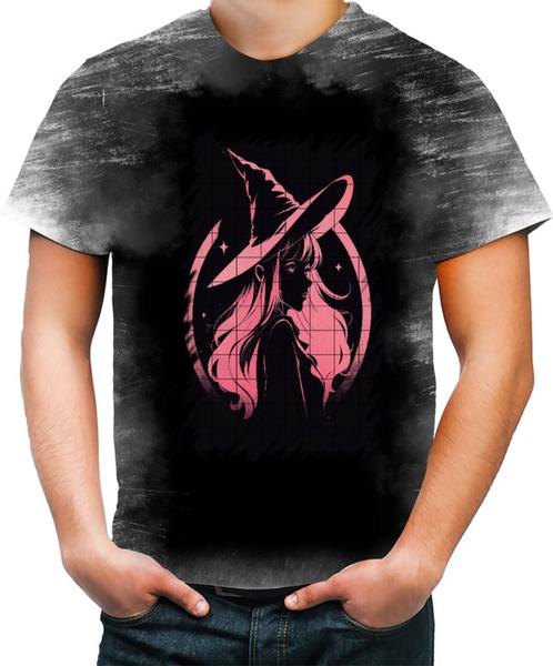 Imagem de Camiseta Desgaste Bruxa Halloween Rosa 4