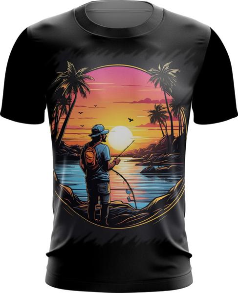 Imagem de Camiseta Dryfit Pesca Esportiva Pôr do Sol Peixes 14