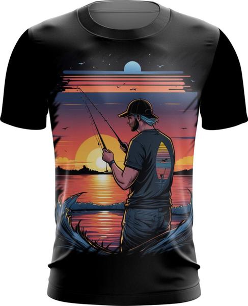 Imagem de Camiseta Dryfit Pesca Esportiva Pôr do Sol Peixes 22