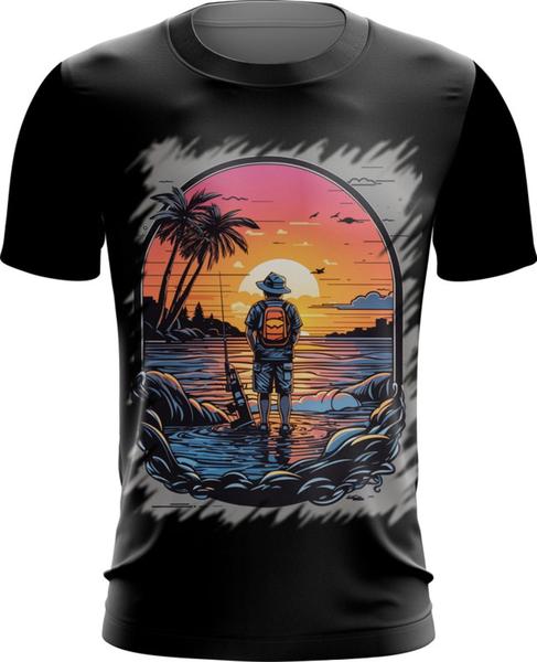 Imagem de Camiseta Dryfit Pesca Esportiva Pôr do Sol Peixes 8