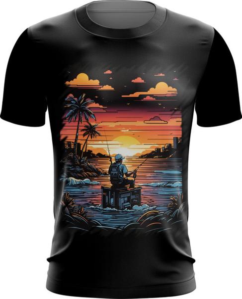 Imagem de Camiseta Dryfit Pesca Esportiva Pôr do Sol Peixes 9