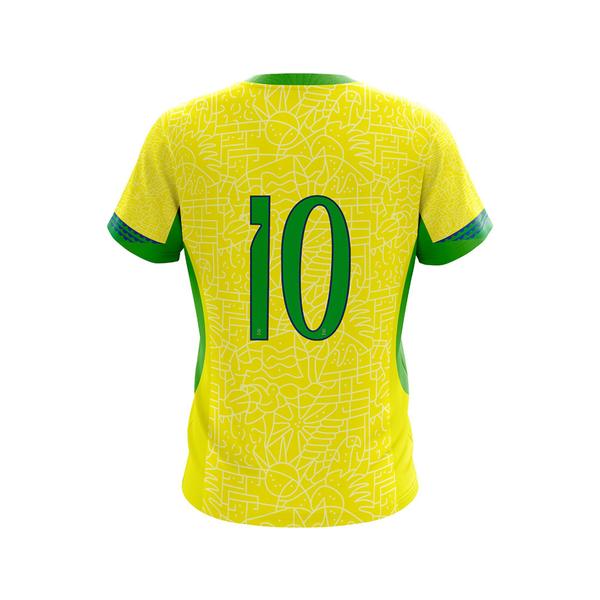 Imagem de Camiseta E Calção Futebol Infantil Brasil Copa Amarelo