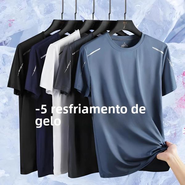 Imagem de Camiseta Esportiva de Secagem Rápida - Respirável e Refletiva para Corrida