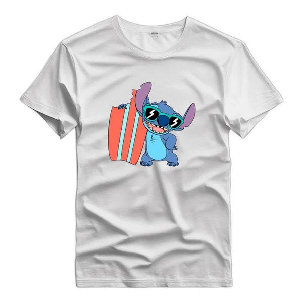 Imagem de Camiseta Feminina Branca Lilo & Stitch Prancha de Surf