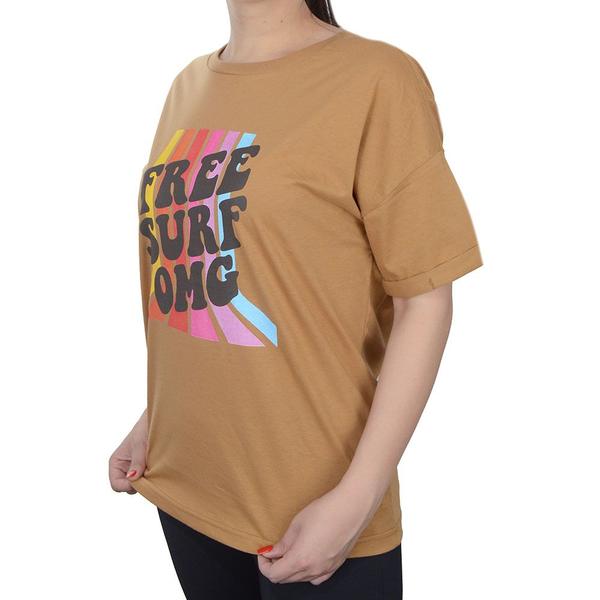 Imagem de Camiseta Feminina Freesurf MC Estampada Left Caramelo - 1204