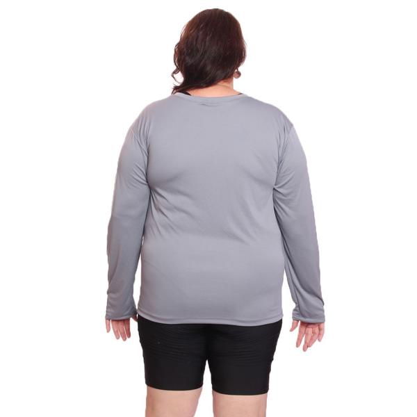 Camiseta Feminina Plus Size Manga Longa Dry Fit Lisa Proteção Solar UV Térmica Camisa Treino Academia Praia - DF Imagem de Camiseta Feminina Plus Size Manga Longa Dry Fit Lisa Proteção Solar UV Térmica Camisa Treino Academia Praia