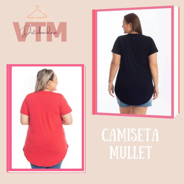 Imagem de Camiseta Feminina Plus Size Veste Legging Longa Tapa Bumbum