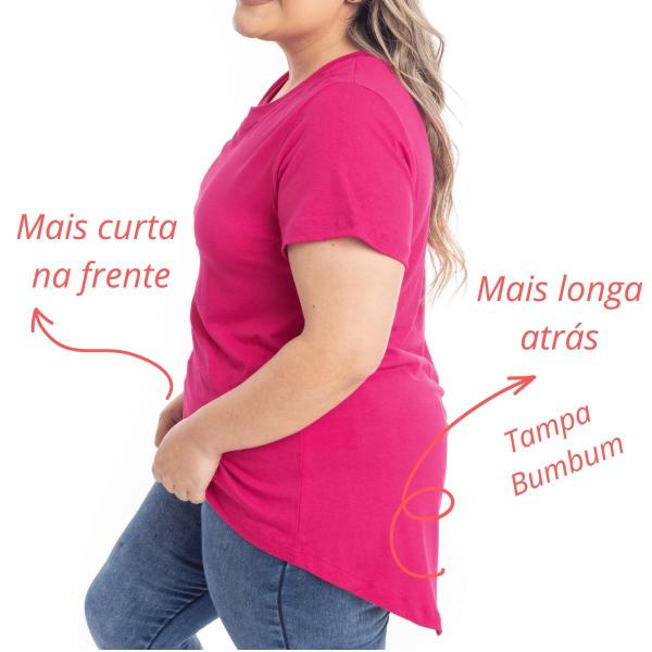 Imagem de Camiseta Feminina Plus Size Veste Legging Longa Tapa Bumbum