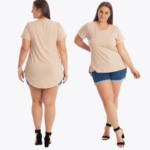 Camiseta Feminina Plus Size Veste Legging Longa Tapa Bumbum
